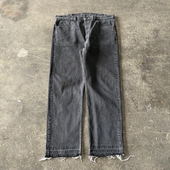 Levi's 501 Vintage 38x31 USA Gray Jeans Pants Raw Released Hem 90s Tag 40x32